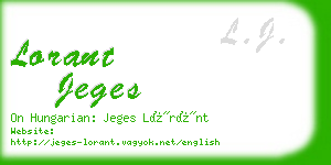 lorant jeges business card